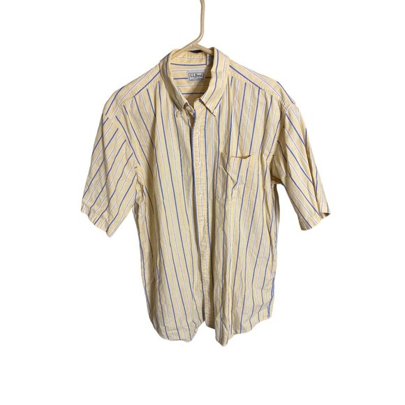 Lacoste Stripe Pattern Long-Sleeve Button-Down Stripe Shirt, Men's Size XL (approx.) cotton Charcoal Vintage Second Hand